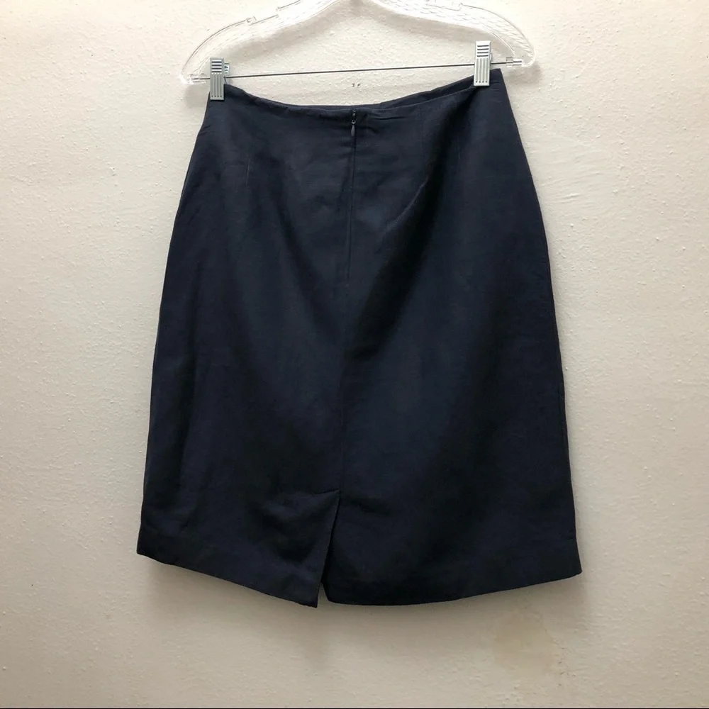 Adolfo Studio Knee High Skirt Women's Size 10P Navy Blue
